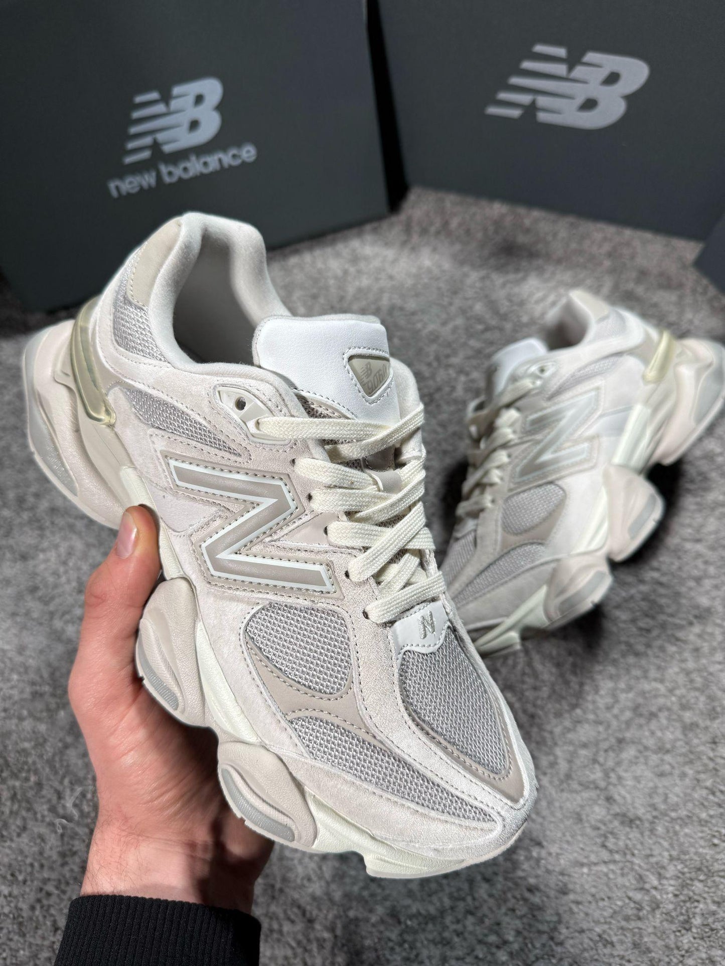 New Balance White Cream